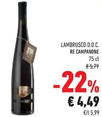Conad LAMBRUSCO D.O.C. RE CAMPANONE 75 cl offerta