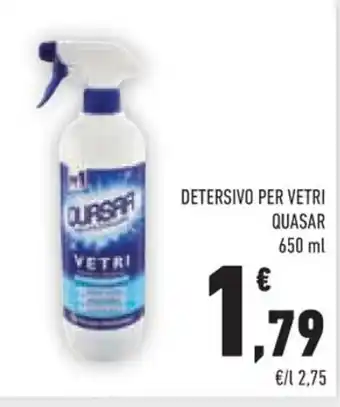 Conad DETERSIVO PER VETRI QUASAR 650 ml offerta
