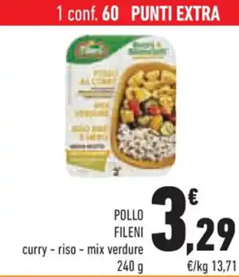 Conad POLLO FILENI curry - riso - mix verdure 240 g offerta