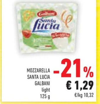 Conad MOZZARELLA SANTA LUCIA GALBANI light 125 g offerta