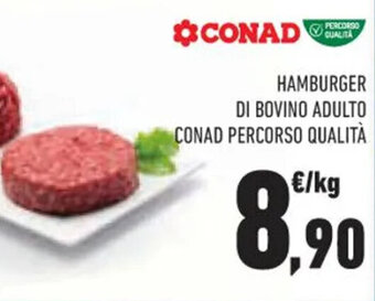 Conad HAMBURGER DI BOVINO ADULTO CONAD PERCORSO QUALITÀ offerta