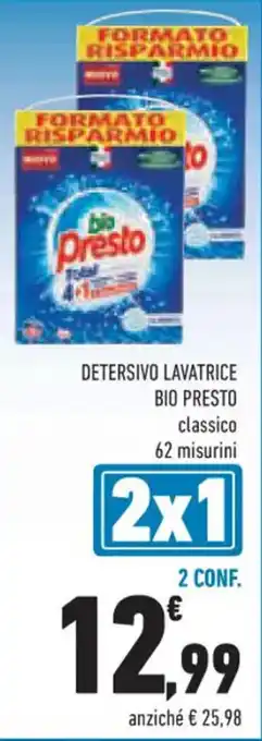 Conad DETERSIVO LAVATRICE BIO PRESTO classico 62 misurini offerta