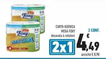 Conad CARTA IGIENICA MEGA FOXY decorata 4 rotoloni offerta