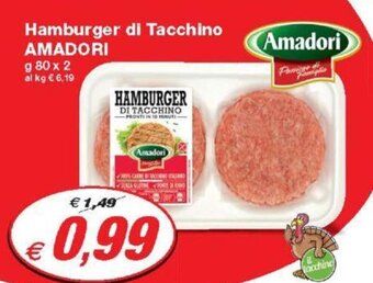 Prix Quality Hamburger di Tacchino AMADORI g 80 x 2 offerta