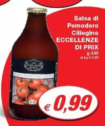 Prix Quality Salsa di Pomodoro Ciliegino ECCELLENZE DI PRIX g 330 offerta