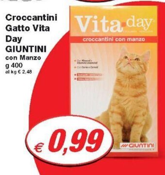 Prix Quality Croccantini Gatto Vita Day GIUNTINI con Manzo g 400 offerta
