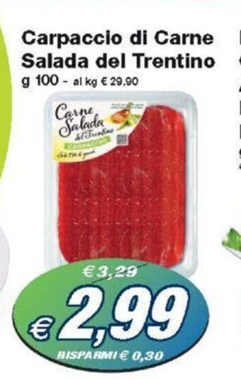 Prix Quality Carpaccio di Carne Salada del Trentino g 100 offerta