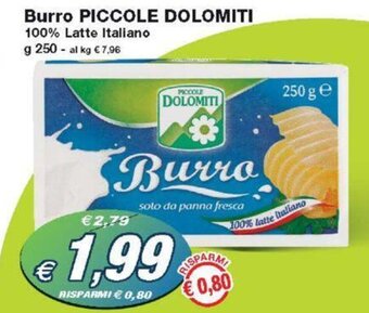 Prix Quality Burro PICCOLE DOLOMITI g 250 offerta