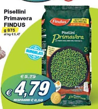 Prix Quality Pisellini Primavera FINDUS g 875 offerta
