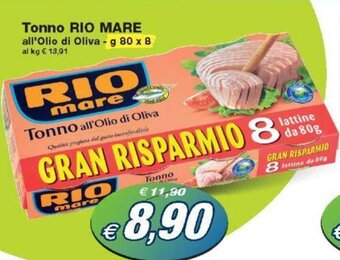 Prix Quality Tonno RIO MARE all'Olio di Oliva g 80 x 8 offerta