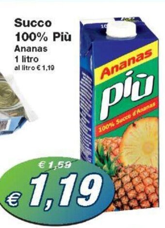 Prix Quality Succo 100% Più Ananas 1 litro offerta