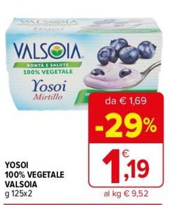 Iperal YOSOI 100% VEGETALE VALSOIA g 125x2 offerta