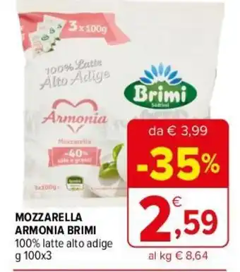 Iperal MOZZARELLA ARMONIA BRIMI g 100x3 offerta