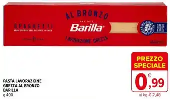 Iperal PASTA LAVORAZIONE GREZZA AL BRONZO BARILLA g 400 offerta