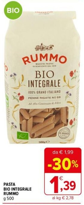 Iperal PASTA BIO INTEGRALE RUMMO g 500 offerta