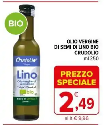 Iperal OLIO VERGINE DI SEMI DI LINO BIO CRUDOLIO ml 250 offerta