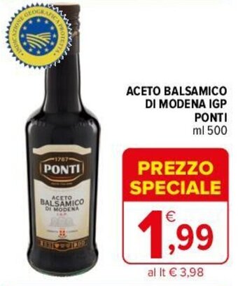 Iperal ACETO BALSAMICO DI MODENA IGP PONTI ml 500 offerta