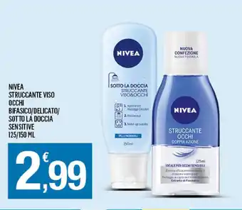 Splendidi e Splendenti Nivea Struccante Viso Occhi Bifasico/Delicato/Sotto La Doccia Sensitive 125/150ml offerta