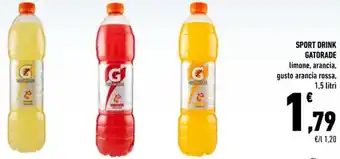 Conad SPORT DRINK GATORADE limone, arancia, gusto arancia rossa, 1,5 litri offerta