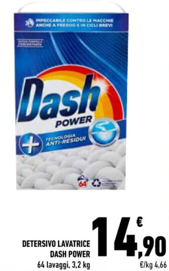 Conad DETERSIVO LAVATRICE DASH POWER 64 lavaggi, 3,2 kg offerta