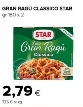 Tigre GRAN RAGÙ CLASSICO STAR gr 180 x 2 offerta