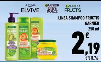 Conad LINEA SHAMPOO FRUCTIS GARNIER 250 ml offerta