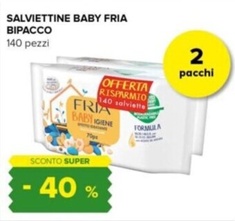 Tigre SALVIETTINE BABY FRIA BIPACCO 140 pezzi offerta