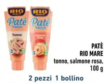 Conad PATÈ RIO MARE tonno, salmone rosa, 100 g offerta