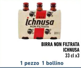 Conad BIRRA NON FILTRATA ICHNUSA 33 cl x3 offerta