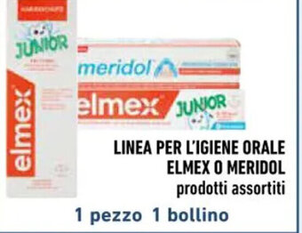 Conad LINEA PER L'IGIENE ORALE ELMEX O MERIDOL prodotti assortiti offerta