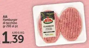 Carrefour Express AIA Hamburger di tacchino gr 200 al pz offerta