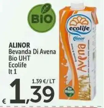 Carrefour Express ALINOR Bevanda Di Avena Bio UHT Ecolife lt 1 offerta