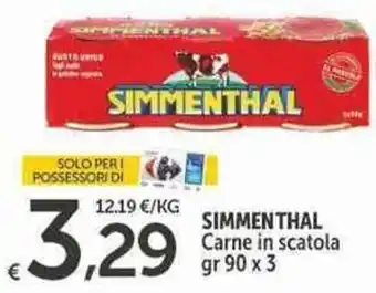 Carrefour Express SIMMENTHAL Carne in scatola gr 90 x 3 offerta