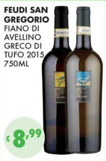 Eté FEUDI SAN GREGORIO FIANO DI AVELLINO GRECO DI TUFO 2015 750ML offerta