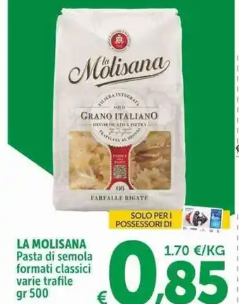 Carrefour Express LA MOLISANA Pasta di semola formati classici varie trafile gr 500 offerta