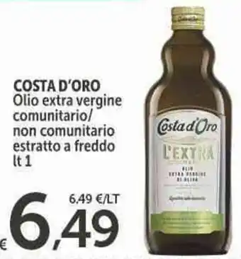 Carrefour Express COSTA D'ORO Olio extra vergine comunitario/ non comunitario estratto a freddo lt 1 offerta