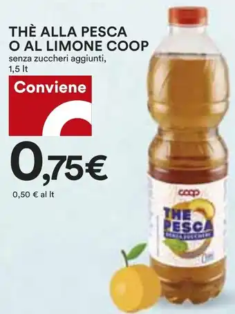 Coop THÈ ALLA PESCA O AL LIMONE COOP senza zuccheri aggiunti, 1,5 lt offerta