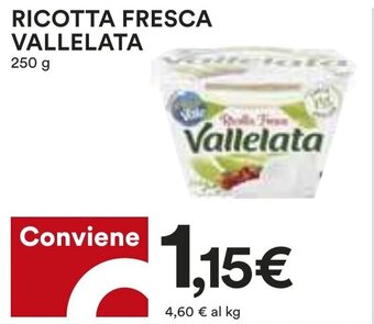 Coop RICOTTA FRESCA VALLELATA 250 g offerta