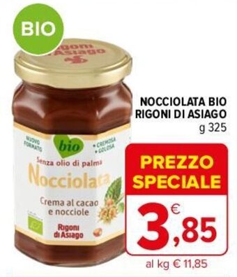 Iperal NOCCIOLATA BIO RIGONI DI ASIAGO g 325 offerta