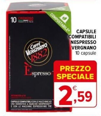 Iperal CAPSULE COMPATIBILI NESPRESSO VERGNANO 10 capsule offerta