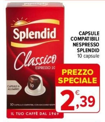 Iperal CAPSULE COMPATIBILI NESPRESSO SPLENDID 10 capsule offerta