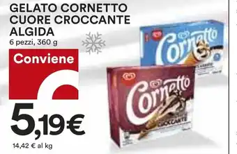 Coop GELATO CORNETTO CUORE CROCCANTE ALGIDA 6 pezzi, 360 g offerta