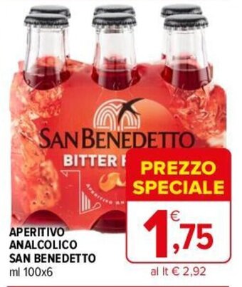 Iperal APERITIVO ANALCOLICO SAN BENEDETTO ml 100x6 offerta