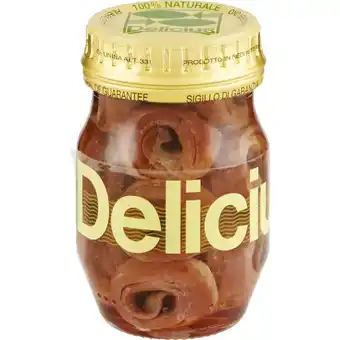 Ipercoop Filetti di alici arrotolate in olio di oliva delicius offerta