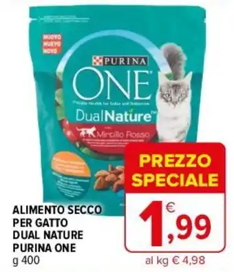 Iperal ALIMENTO SECCO PER GATTO DUAL NATURE PURINA ONE g 400 offerta
