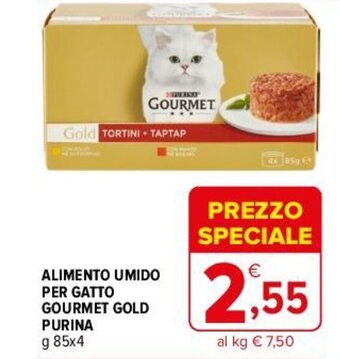 Iperal ALIMENTO UMIDO PER GATTO GOURMET GOLD PURINA g 85x4 offerta