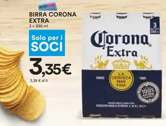 Coop BIRRA CORONA EXTRA 3 x 330 ml offerta