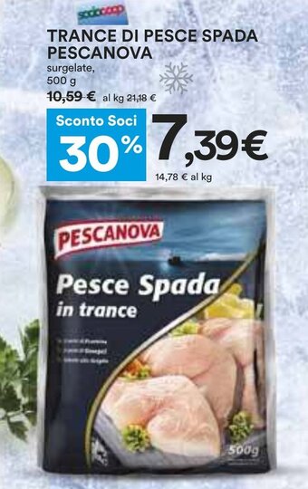 Coop TRANCE DI PESCE SPADA PESCANOVA surgelate, 500 g offerta