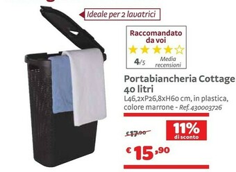 Portabiancheria Cottage 40 Litri