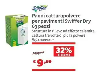 Bricocenter Swiffer Panni Catturapolvere Per Pavimenti Dry 63 Pezzi offerta